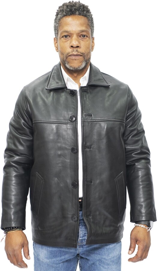Infinity Leather Mens Cowhide Leather Box Jacket-Mendoza - ShopStyle
