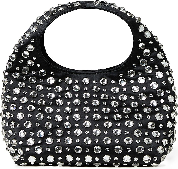 Loeffler Randall Kenzie Small Rhinestone Embellished Bucket Clutch