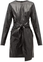 Thumbnail for your product : MSGM Crocodile-effect Faux Leather Mini Dress - Black