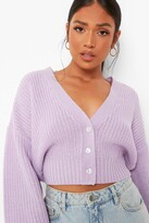 Thumbnail for your product : boohoo Petite Crop Knitted Button Cardigan