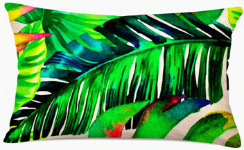 BRBCA Tropical Palm Leaf Watercolor Pillow Covers - Summer Decorative Throw Pillows - Hawaiian Plants Farmhouse Cushion Case - Home Decor