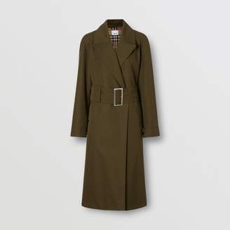 Burberry Side-slit Cotton Gabardine Belted Coat