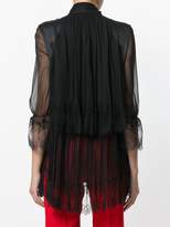 Thumbnail for your product : Alberta Ferretti lace trim sheer sleeve top
