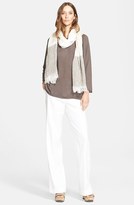 Thumbnail for your product : Fabiana Filippi Belted Linen Blend Wide Leg Pants