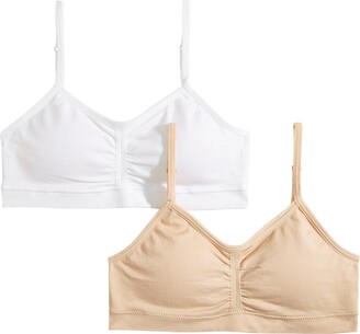 Maidenform Little & Big Girls 2-Pack Seamless Ruched Bras - Nude
