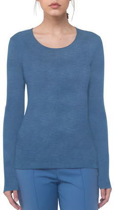 Akris Cashmere-Silk Double-Layer Long-Sleeve T-Shirt