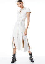 Thumbnail for your product : Alice + Olivia Miranda Short Sleeve Vegan Leather Midi Dress