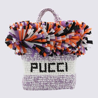 Emilio Pucci Lilac And Multicolour Viscose Blend Tote Bag