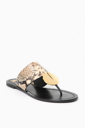 patos metallic disk gladiator sandal