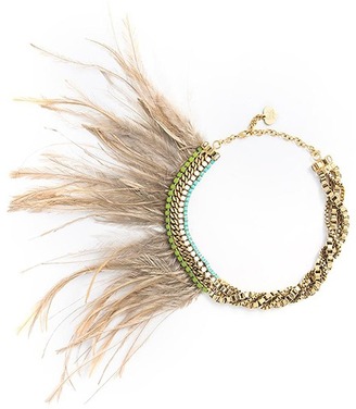 Toi et Moi Kaya feather necklace