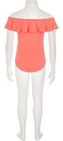 Thumbnail for your product : River Island Girls pink florescent bardot bodysuit