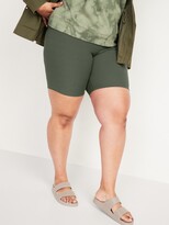 Thumbnail for your product : Old Navy High-Waisted Ribbed Plus-Size Long Biker Shorts -- 9-inch inseam