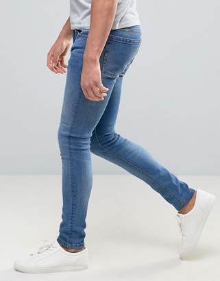 Pull&Bear Super Skinny Jeans In Stone Wash Blue