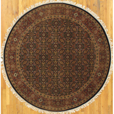 Isabelline One-of-a-Kind Olivian Hand-Knotted Brown/Green/Red 6' Round Wool Area Rug