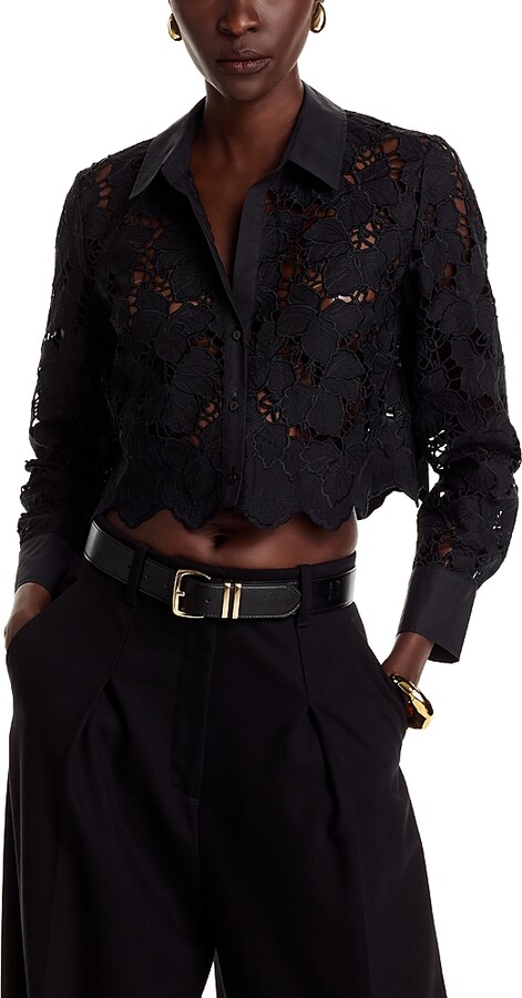 L'Agence Seychelle Lace Button Front Shirt