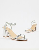 Thumbnail for your product : Glamorous Wide Fit Silver Block Heeled Sandals
