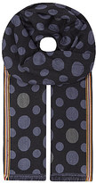 Thumbnail for your product : Paul Smith Cotton-silk blend spotted scarf