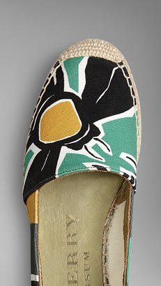 Burberry Insects Of Britain Print Canvas Espadrilles