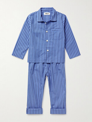 TEKLA KIDS Striped Organic Cotton-Poplin Pyjama Set