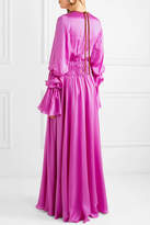 Thumbnail for your product : Roksanda Ansari Ruched Silk-satin Maxi Dress - Magenta