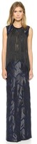 Thumbnail for your product : Yigal Azrouel Chevron Fringe Combo Gown