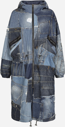Dolce & Gabbana Stretch patchwork denim trench coat