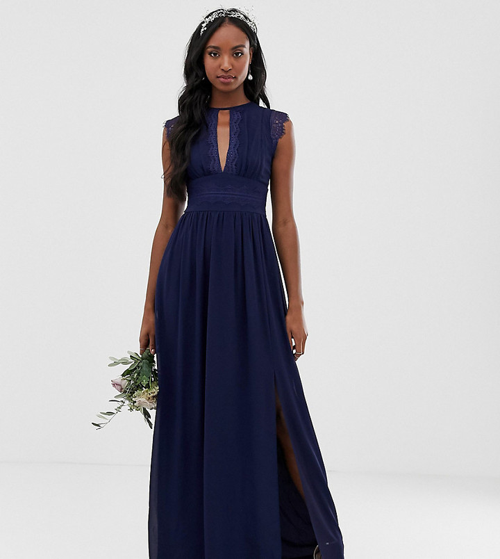 navy maxi bridesmaid dress