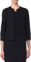 Thumbnail for your product : Akris Round-Neck Hook-Front Circle-Embroidery Crepe Jacket