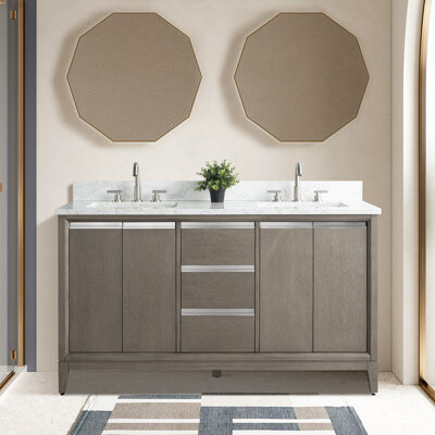 Vanity Art 60 Double Bathroom Vanity with Top