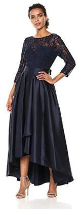 Ignite Women's Sleeve Lace Top with Hi-Lo Skirt Long Gown