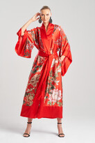 Thumbnail for your product : Natori Kairaku Garden Charmeuse Drop Sleeve Silk Robe