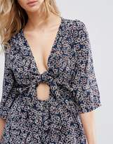Thumbnail for your product : WYLDR Wyldr Twin Shadow Daisy Printed Tie Front Romper
