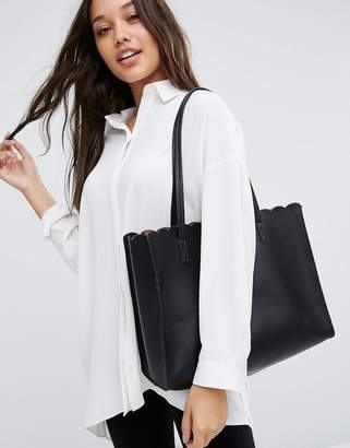 ASOS Scallop Shopper Bag With Removable Clutch