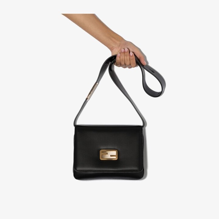 Fendi Black ID Medium Leather Shoulder Bag Women's Leather ShopStyle