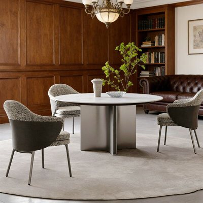 Orren Ellis Luxury-Style Round Dining Table
