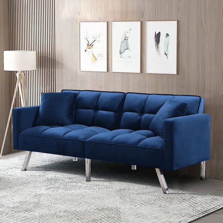 Lepfun Modern Tuft Futon Couch Convertible Loveseat Sleeper Reclining