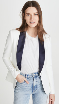 L'Agence Smoking Jacket with Contrast Lapel