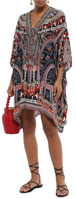 Camilla Soul Sisters Crystal-embellished Printed Silk Crepe De Chine Coverup