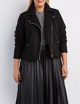 Thumbnail for your product : Charlotte Russe Plus Size Wool Blend Moto Jacket