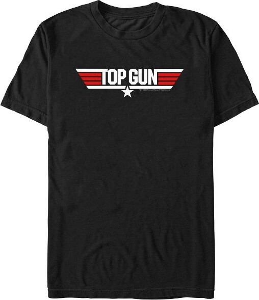 Top Gun Men'sTopGunRedandWhiteMovieLogoT-Shirt-Black-3XLarge