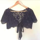 Thumbnail for your product : The Silk Boutique Cropped Lace Cape In Black Or White