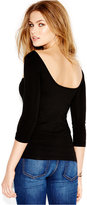Thumbnail for your product : GUESS Three-Quarter-Sleeve Boat-Neck Low-Back Top