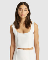 Thumbnail for your product : FRIEND of AUDREY - Women's White Cropped tops - Preston Panel Crop Top - Size One Size, 10 at The Iconic