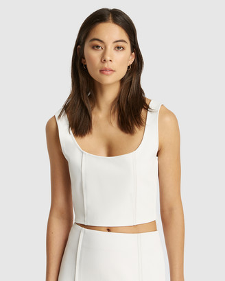 FRIEND of AUDREY - Women's White Cropped tops - Preston Panel Crop Top - Size One Size, 10 at The Iconic