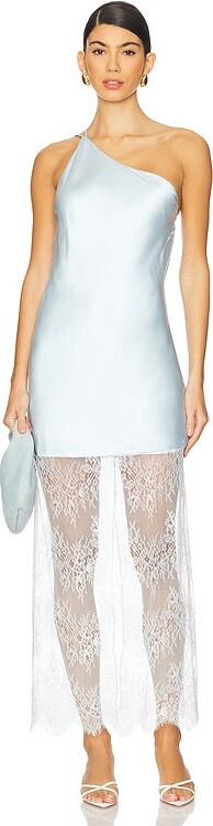 Shona Joy Labyrinth Lace One Shoulder Cowl Maxi Dress