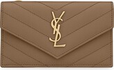 Thumbnail for your product : Saint Laurent Cassandre Matelass Fragments Flap Card Case in Grain de Poudre Embossed Leather