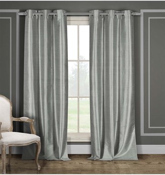 Duck River Textile Daenery's Faux Silk Foamback Grommet Curtains 96L- Set of 2 - Grey