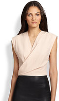 Thumbnail for your product : Robert Rodriguez Silk Open-Back Crop Top