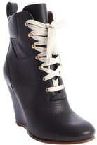 Thumbnail for your product : Chloé black leather lace-up wedge ankle boots