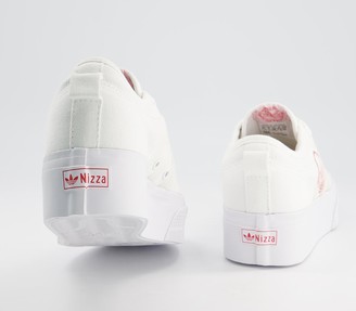 adidas Nizza Platform Trainers White Red Gum